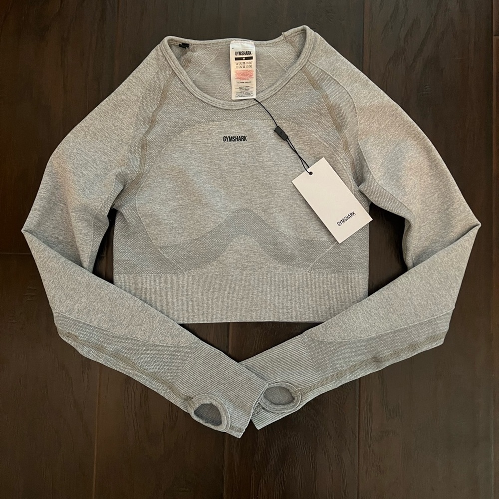 Gymshark Flex Crop Top - light grey